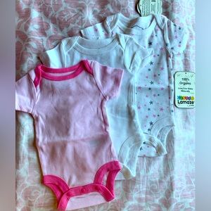 Organic cotton newborn baby girl bodysuits, NB